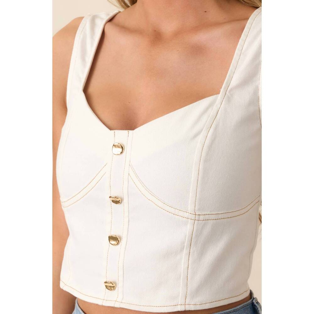 NEW SAGE & CLARE rodeo sleeveless top in white